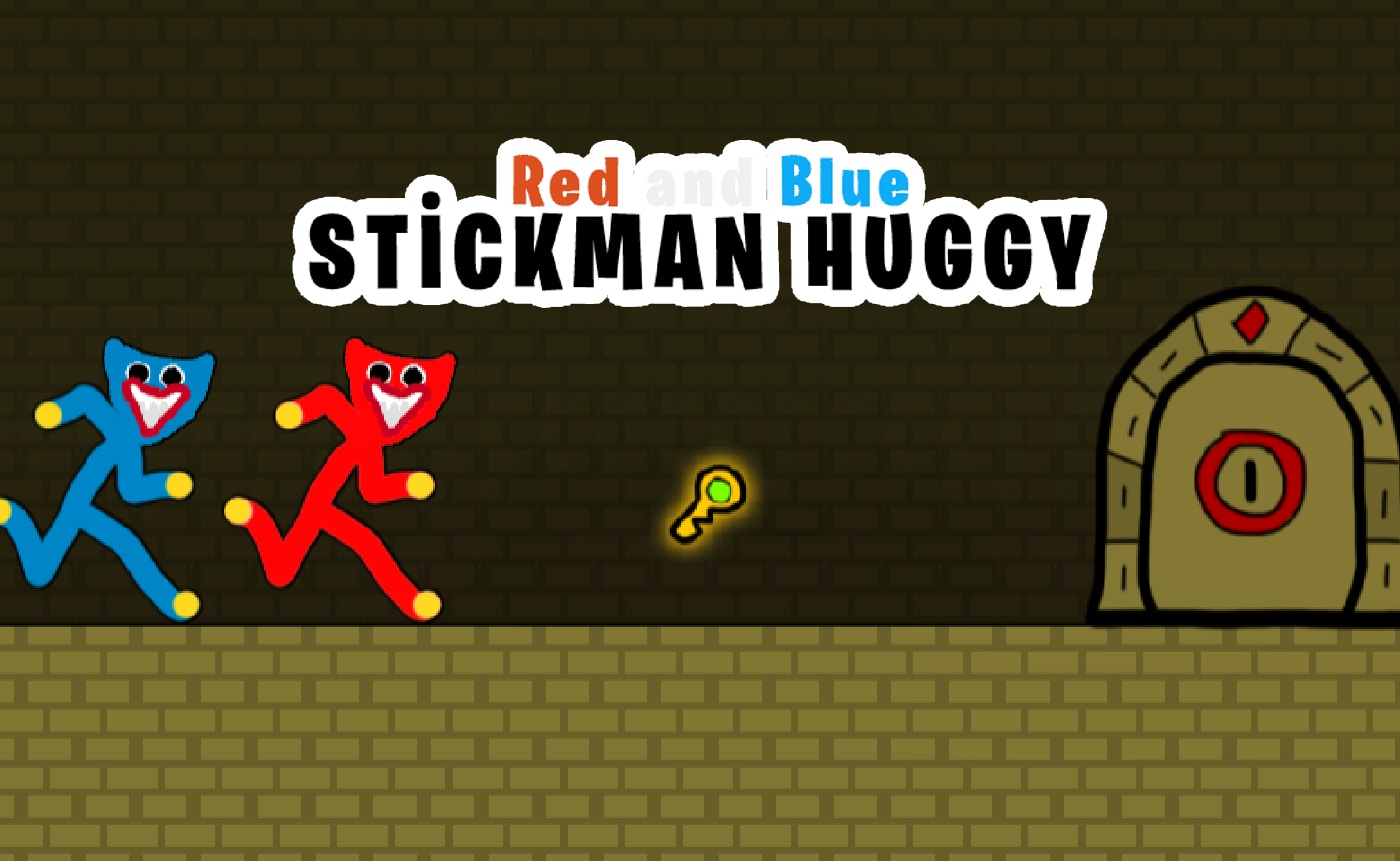Fun 2-Player Action in Red and Blue Stickman Huggy