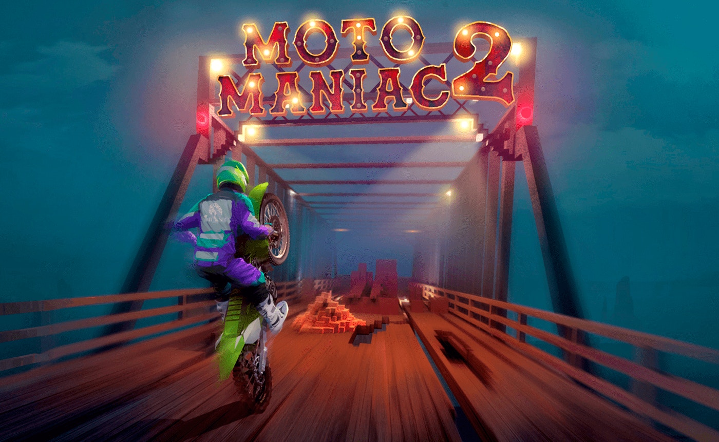 Nighttime Bridge Racing Thrills in Moto Maniac 2