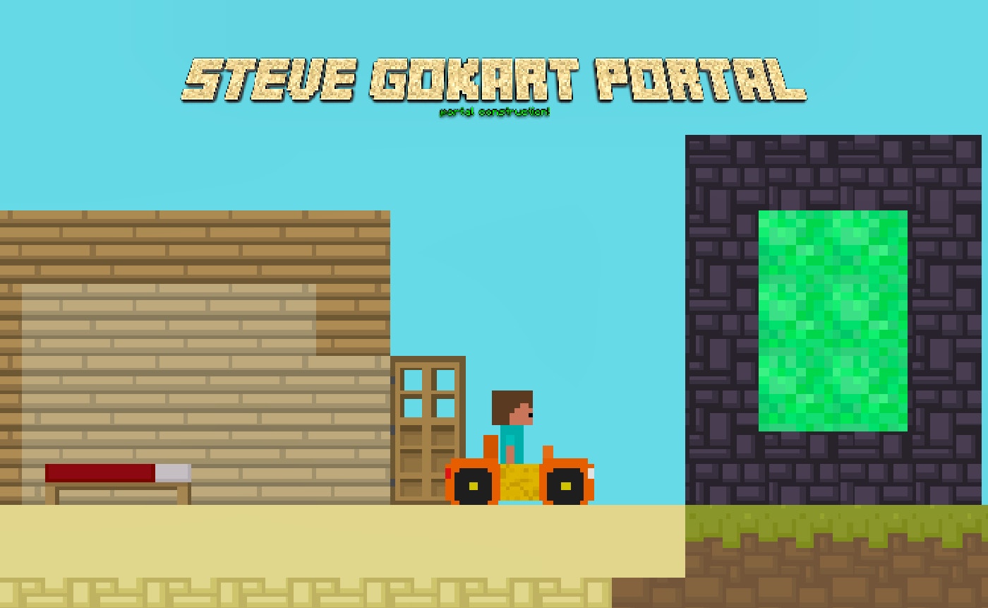 Survive the Pixelated Chaos in Steve Go Kart Portal