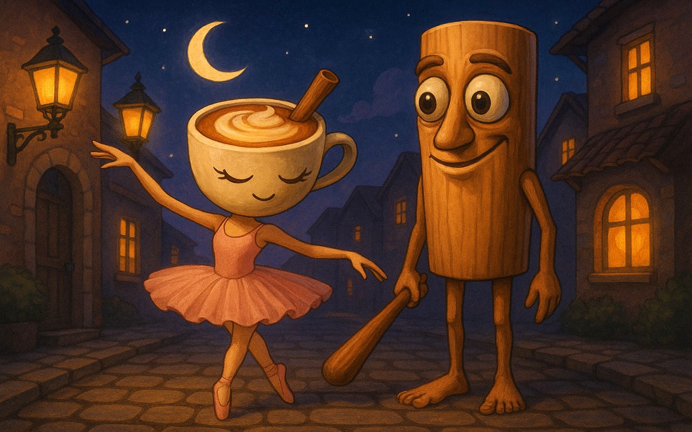 Whimsical Puzzle Fun: Ballerina Cappuccina's Gravity-Defying Love Story